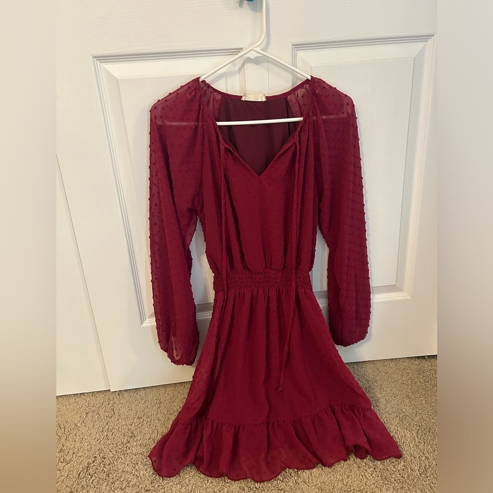 Altar'd State Red Long Sleeve Dress